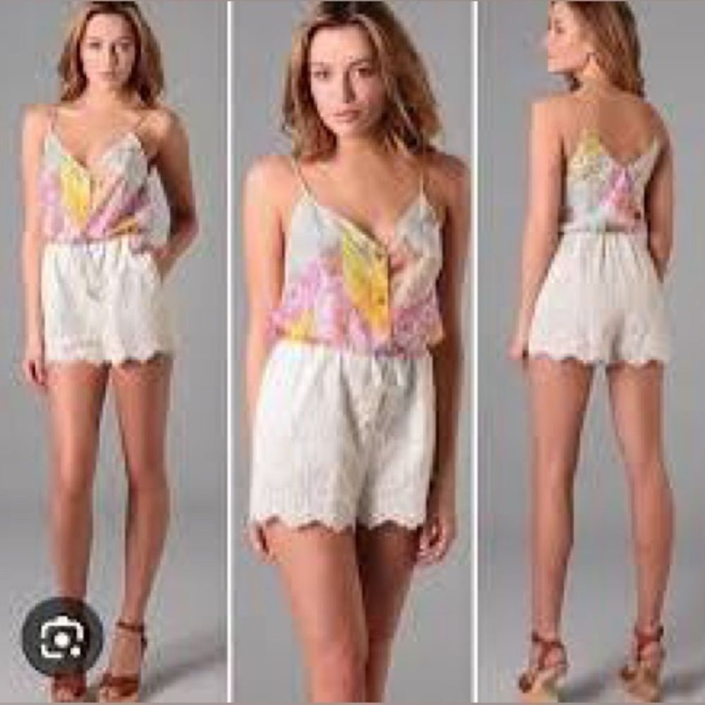 Zimmermann Whisper Spliced Floral Print Romper.